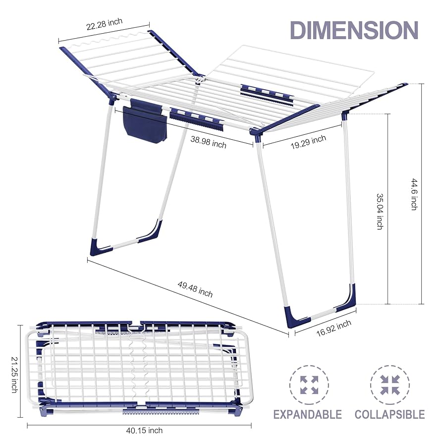 Amazon.com: APEXCHASER Clothes Drying Rack Foldable, Drying
